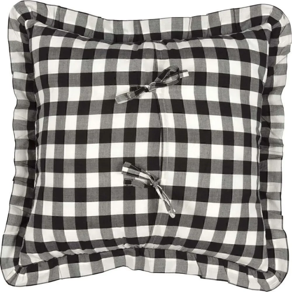 Buffalo Check Ruffled Throw Pillow 18x18